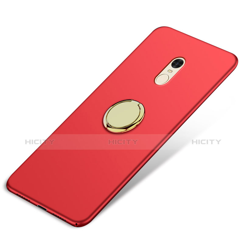 Carcasa Dura Plastico Rigida Mate con Anillo de dedo Soporte A03 para Xiaomi Redmi Note 4X High Edition Rojo