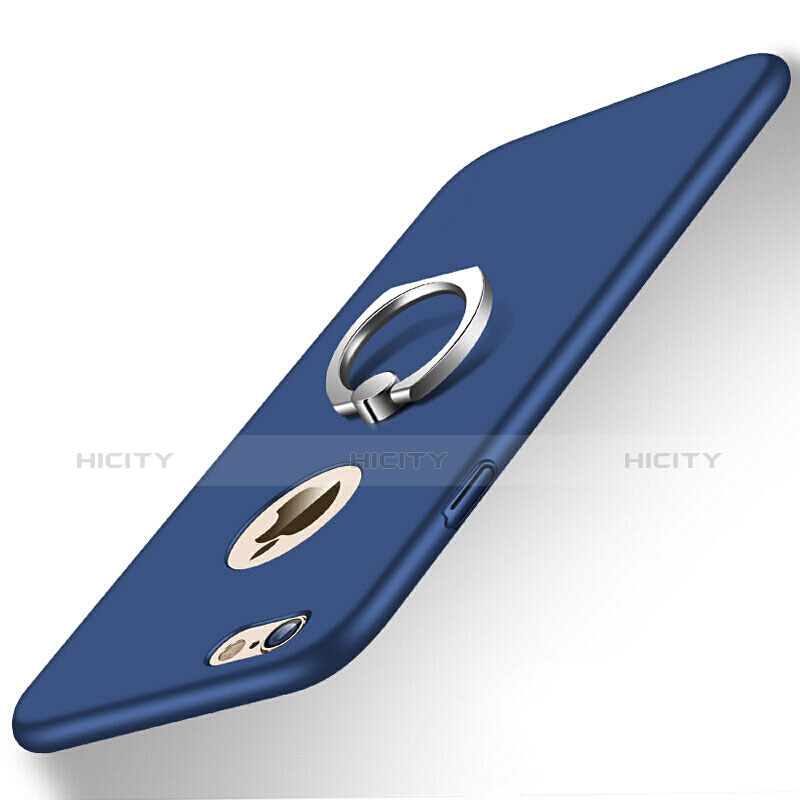 Carcasa Dura Plastico Rigida Mate con Anillo de dedo Soporte para Apple iPhone 6 Azul