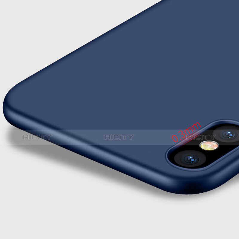 Carcasa Dura Plastico Rigida Mate con Anillo de dedo Soporte para Apple iPhone Xs Max Azul