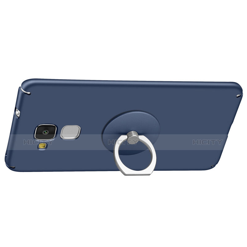 Carcasa Dura Plastico Rigida Mate con Anillo de dedo Soporte para Huawei GR5 Mini Azul