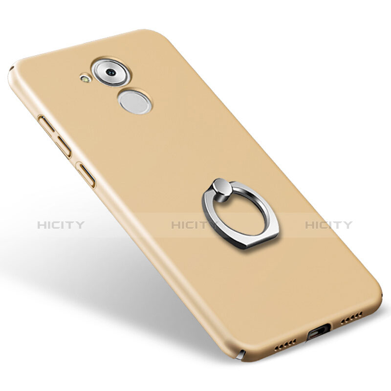 Carcasa Dura Plastico Rigida Mate con Anillo de dedo Soporte para Huawei Honor 6C Oro