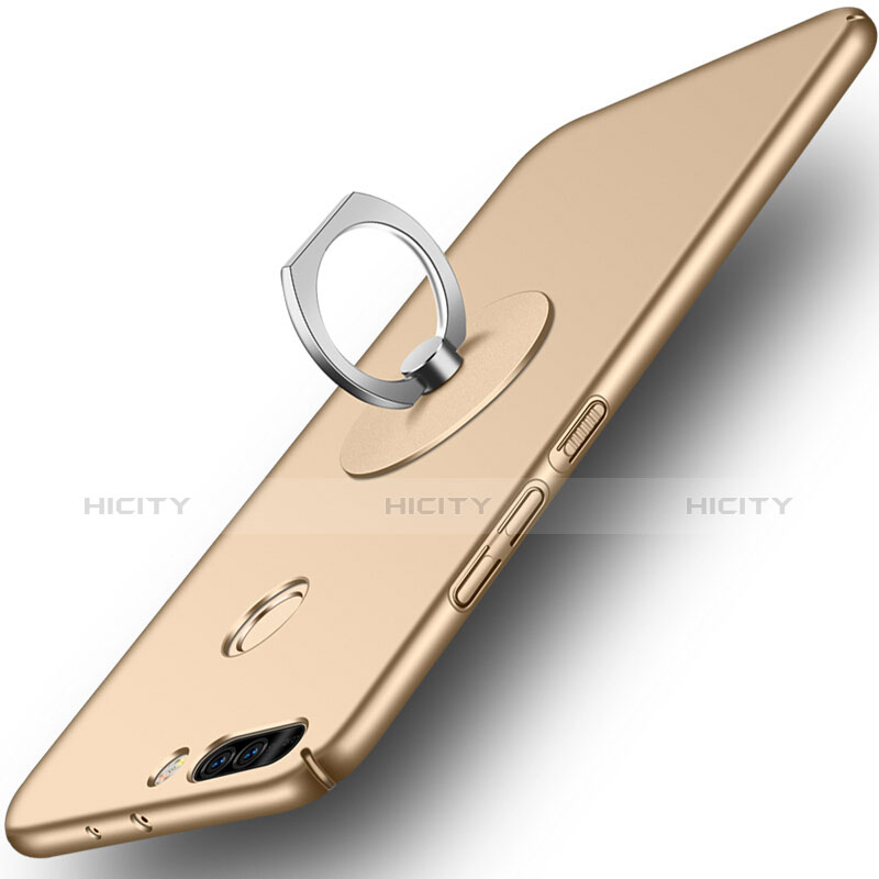 Carcasa Dura Plastico Rigida Mate con Anillo de dedo Soporte para Huawei Honor 8 Pro Oro