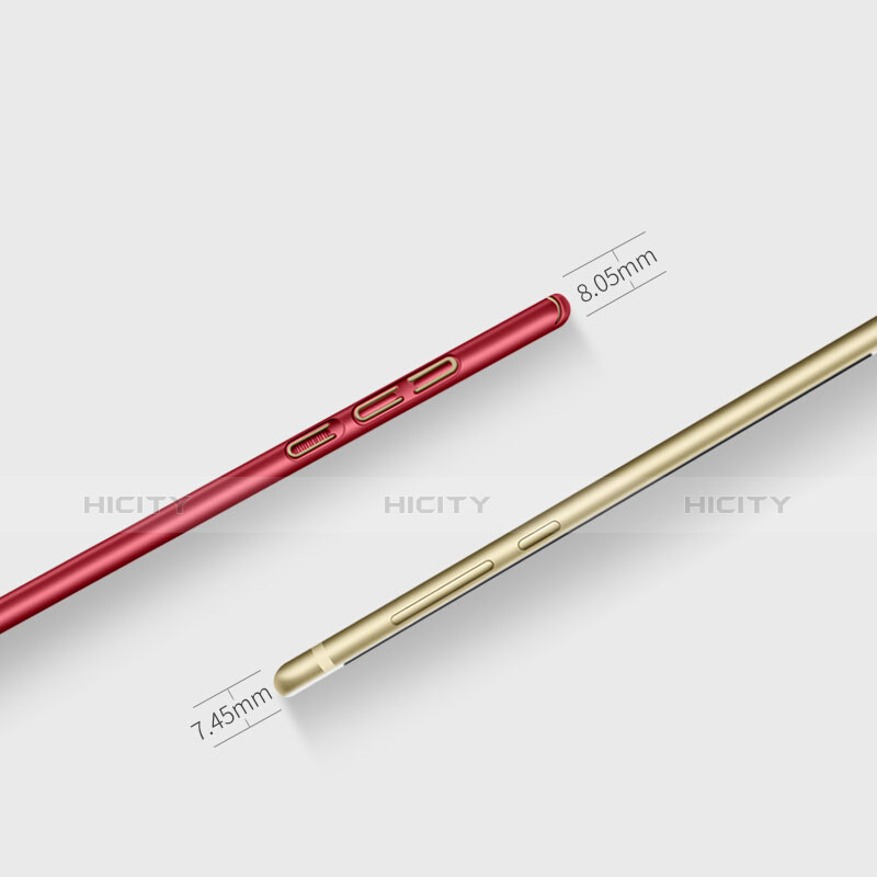Carcasa Dura Plastico Rigida Mate con Anillo de dedo Soporte para Huawei Honor 9 Rojo