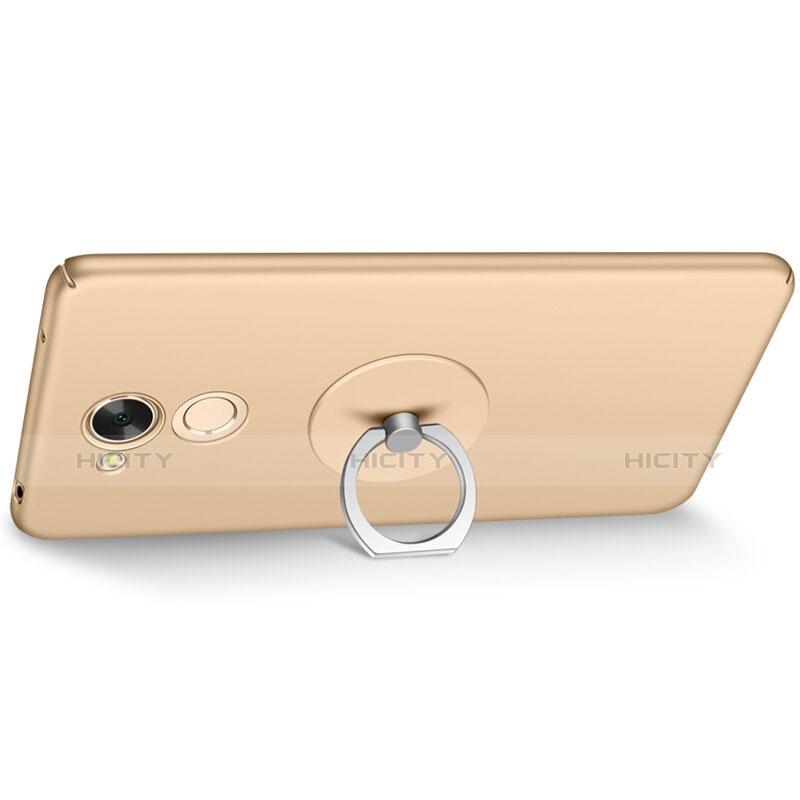 Carcasa Dura Plastico Rigida Mate con Anillo de dedo Soporte para Huawei Honor V9 Play Oro