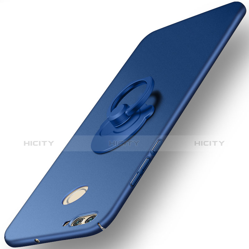 Carcasa Dura Plastico Rigida Mate con Anillo de dedo Soporte para Huawei Nova 2 Azul