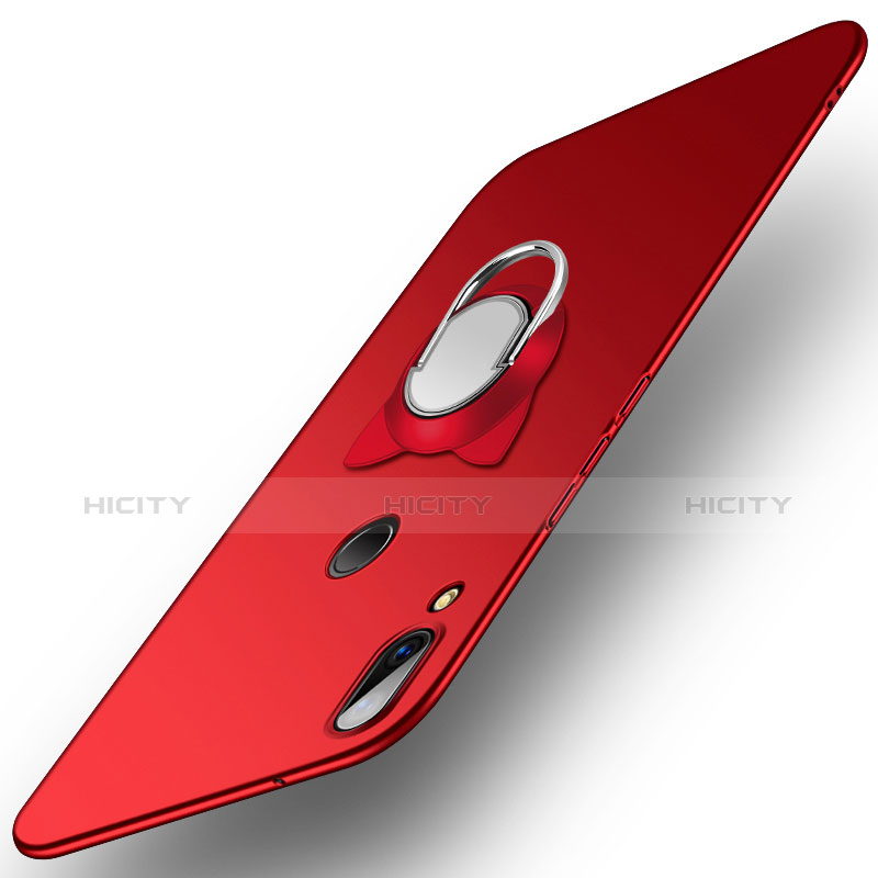 Carcasa Dura Plastico Rigida Mate con Anillo de dedo Soporte para Huawei Nova 3e Rojo