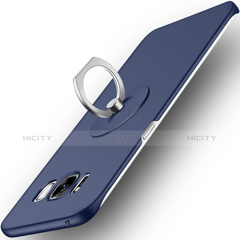 Carcasa Dura Plastico Rigida Mate con Anillo de dedo Soporte para Samsung Galaxy S8 Azul