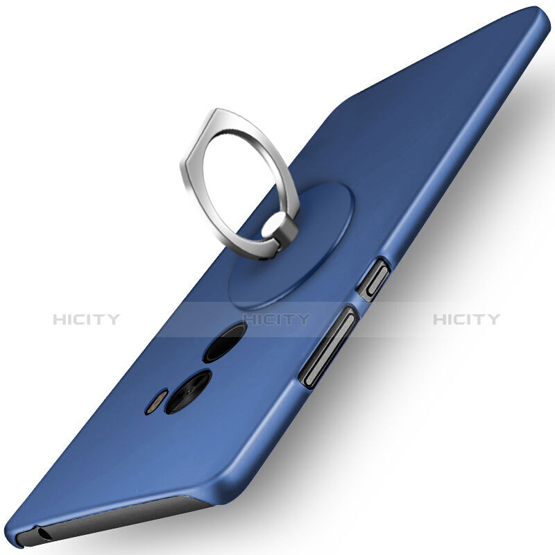 Carcasa Dura Plastico Rigida Mate con Anillo de dedo Soporte para Xiaomi Mi Mix Azul