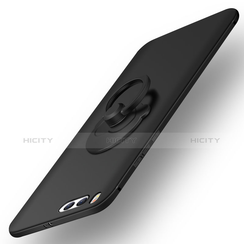 Carcasa Dura Plastico Rigida Mate con Anillo de dedo Soporte R01 para Xiaomi Mi 6 Negro