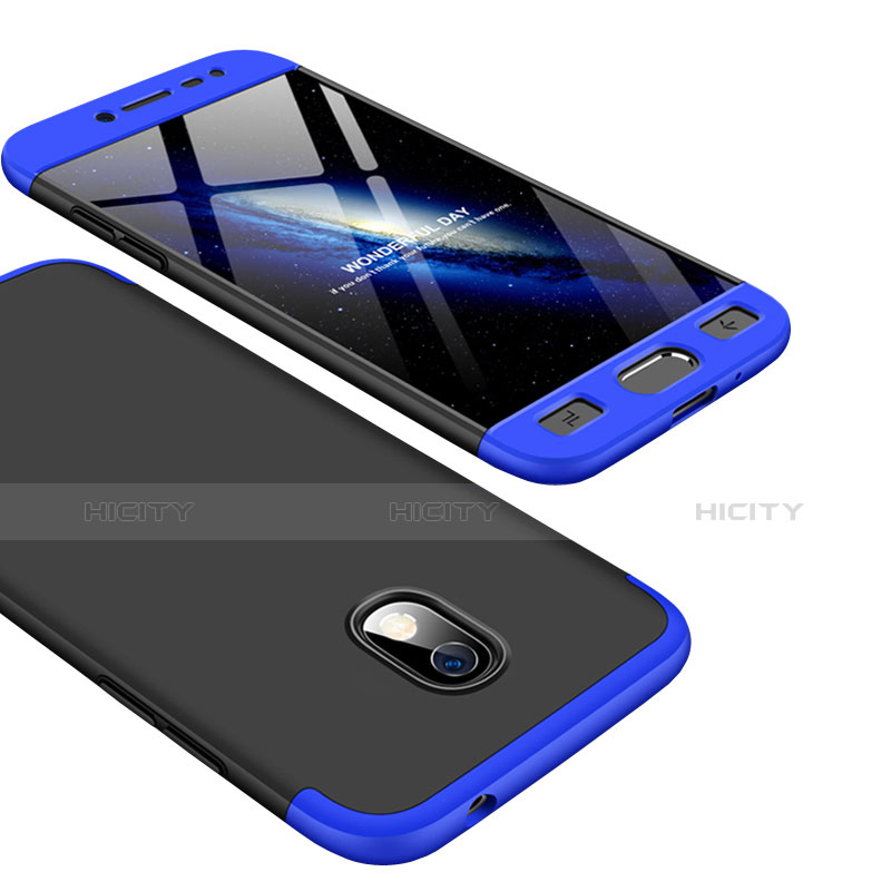 Carcasa Dura Plastico Rigida Mate Frontal y Trasera 360 Grados para Samsung Galaxy J7 Pro Azul y Negro