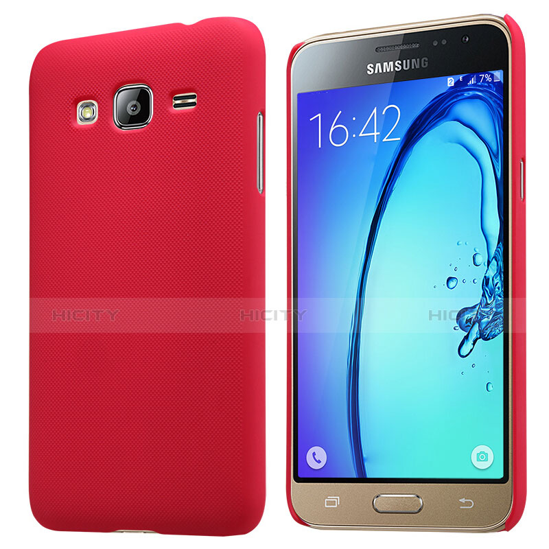 Carcasa Dura Plastico Rigida Mate M02 para Samsung Galaxy J3 (2016) J320F J3109 Rojo