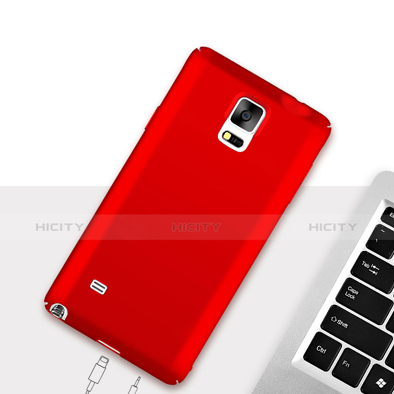 Carcasa Dura Plastico Rigida Mate M04 para Samsung Galaxy Note 4 Duos N9100 Dual SIM Rojo