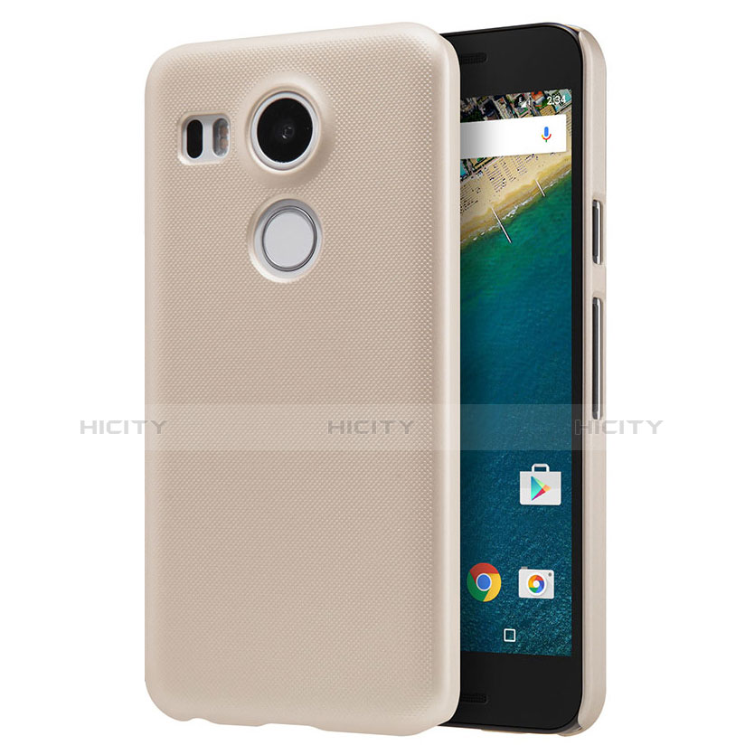 Carcasa Dura Plastico Rigida Mate P01 para Google Nexus 5X Oro