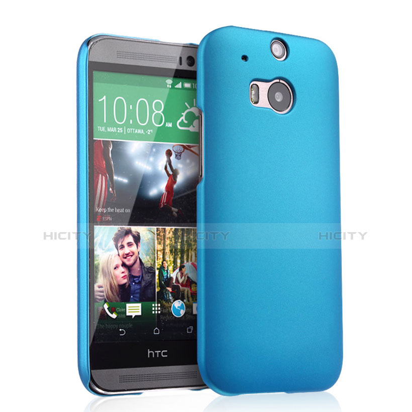 Carcasa Dura Plastico Rigida Mate para HTC One M8 Azul Cielo