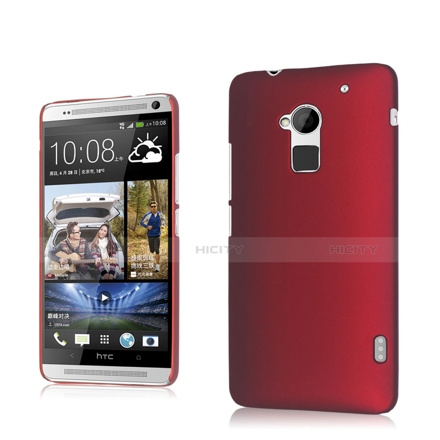 Carcasa Dura Plastico Rigida Mate para HTC One Max Rojo