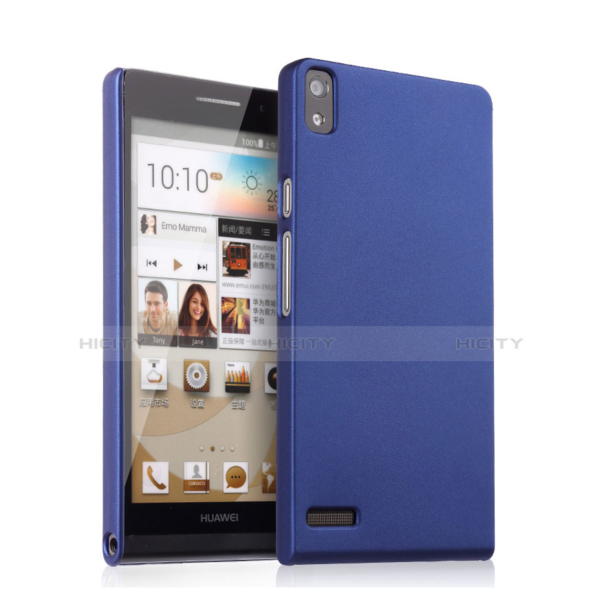 Carcasa Dura Plastico Rigida Mate para Huawei Ascend P6 Azul