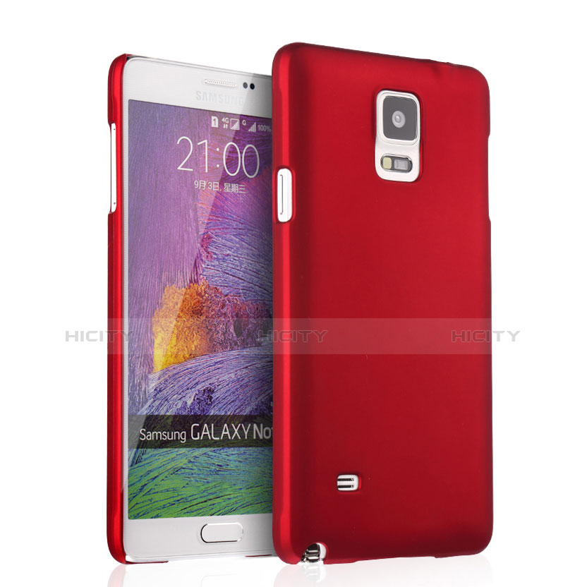 Carcasa Dura Plastico Rigida Mate para Samsung Galaxy Note 4 Duos N9100 Dual SIM Rojo