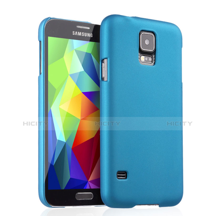 Carcasa Dura Plastico Rigida Mate para Samsung Galaxy S5 Duos Plus Azul Cielo