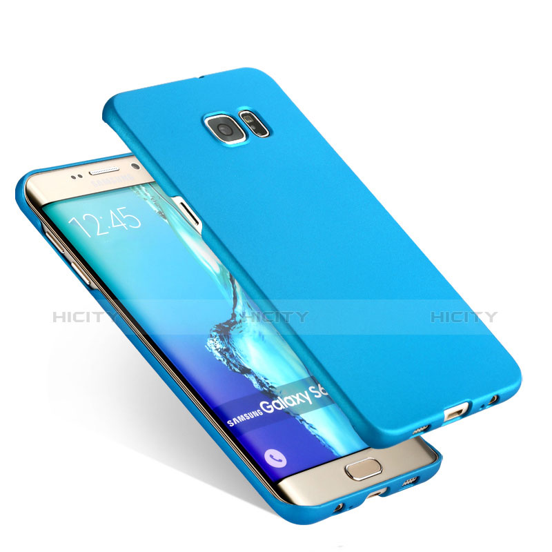 Carcasa Dura Plastico Rigida Mate para Samsung Galaxy S6 Edge+ Plus SM-G928F Azul Cielo