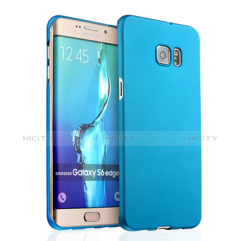 Carcasa Dura Plastico Rigida Mate para Samsung Galaxy S6 Edge+ Plus SM-G928F Azul Cielo