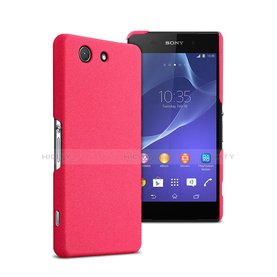 Carcasa Dura Plastico Rigida Mate para Sony Xperia Z3 Compact Rosa Roja