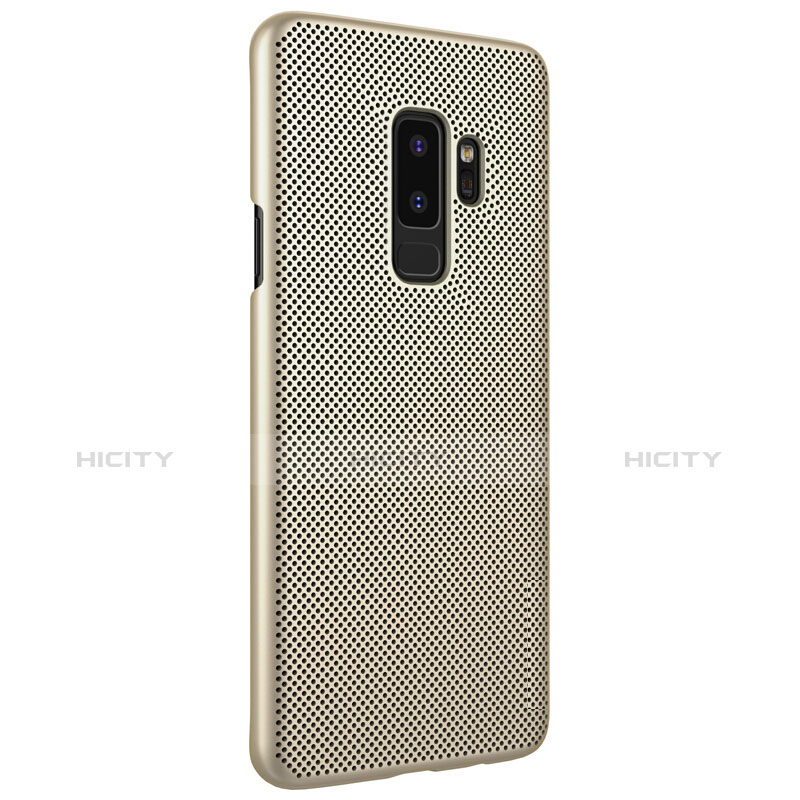 Carcasa Dura Plastico Rigida Perforada para Samsung Galaxy S9 Plus Oro