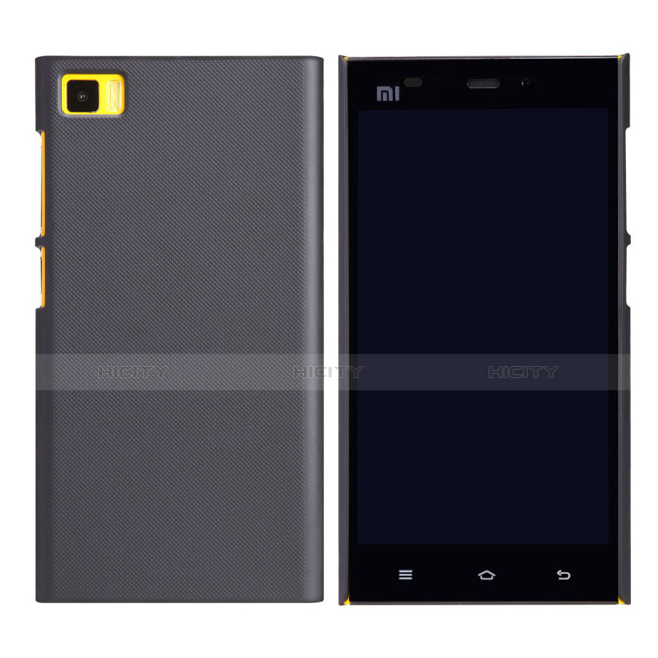 Carcasa Dura Plastico Rigida Perforada para Xiaomi Mi 3 Negro