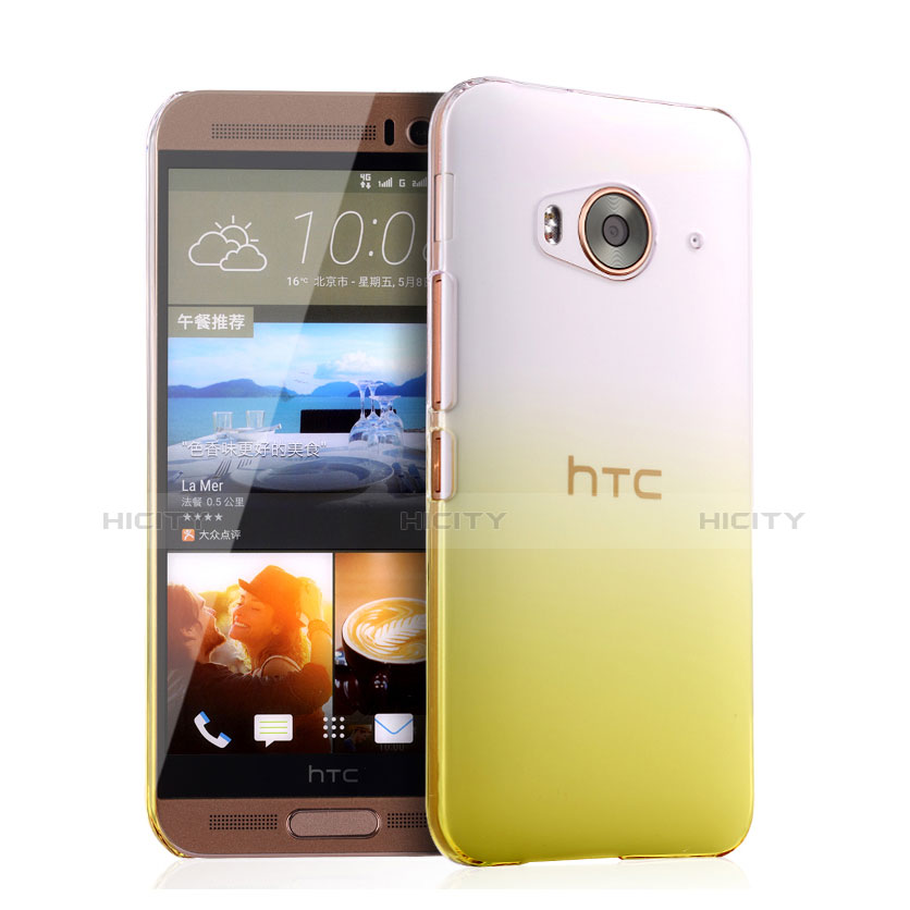 Carcasa Dura Plastico Rigida Transparente Gradient para HTC One Me Amarillo