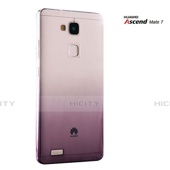 Carcasa Dura Plastico Rigida Transparente Gradient para Huawei Mate 7 Marron
