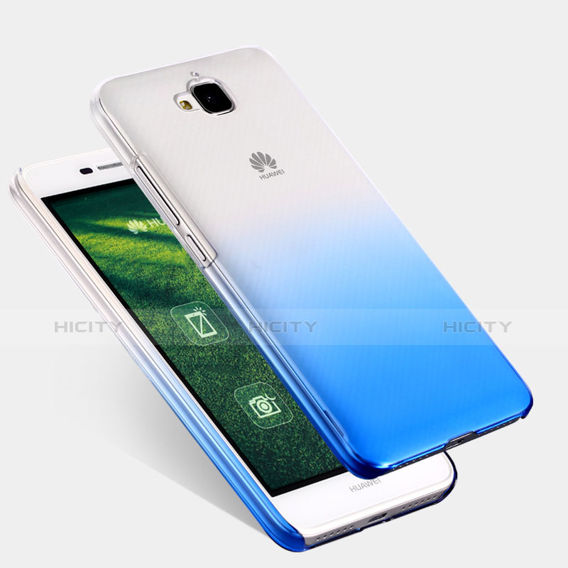 Carcasa Dura Plastico Rigida Transparente Gradient para Huawei Y6 Pro Azul