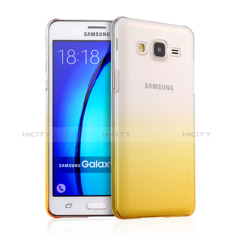 Carcasa Dura Plastico Rigida Transparente Gradient para Samsung Galaxy On5 Pro Amarillo