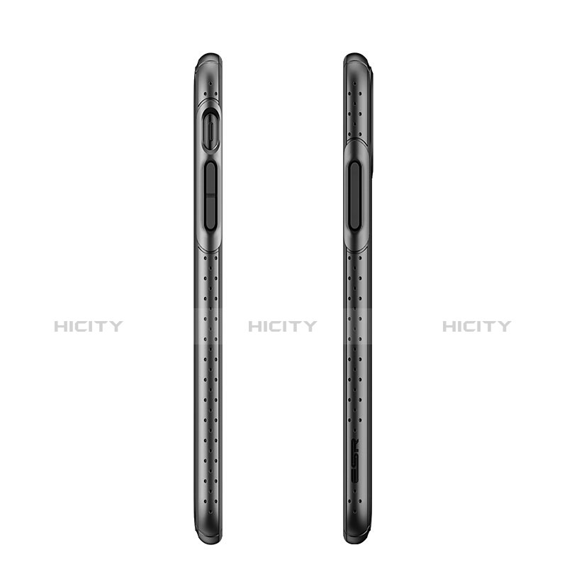 Carcasa Dura Plastico y Silicona Perforada para Apple iPhone X Negro