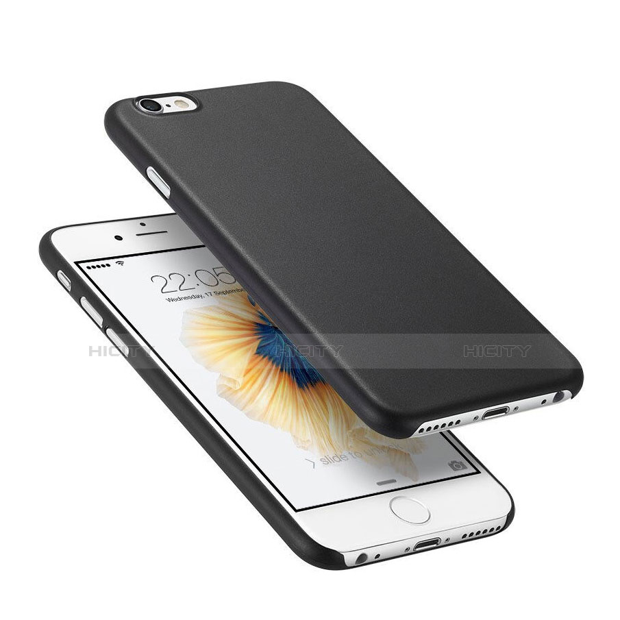 Carcasa Dura Ultrafina Plastico Rigida Mate G02 para Apple iPhone 6 Negro