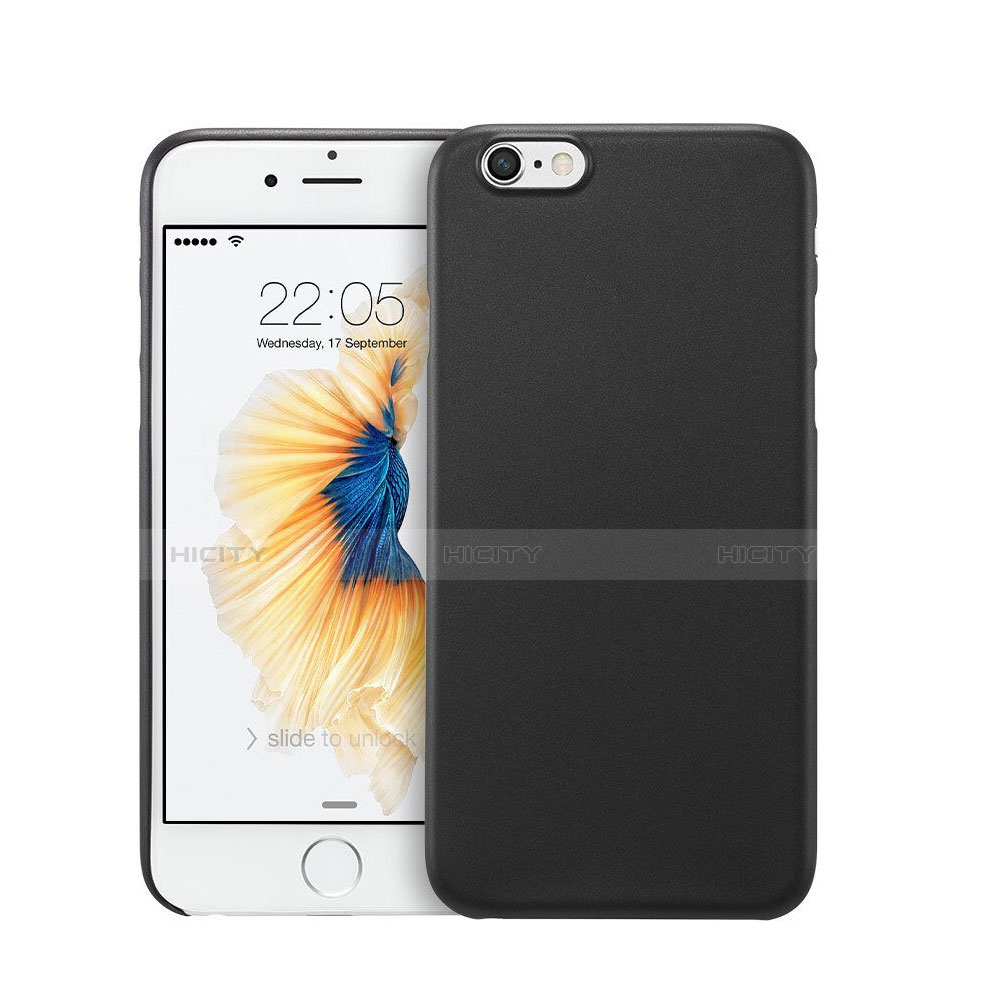 Carcasa Dura Ultrafina Plastico Rigida Mate G02 para Apple iPhone 6 Plus Negro