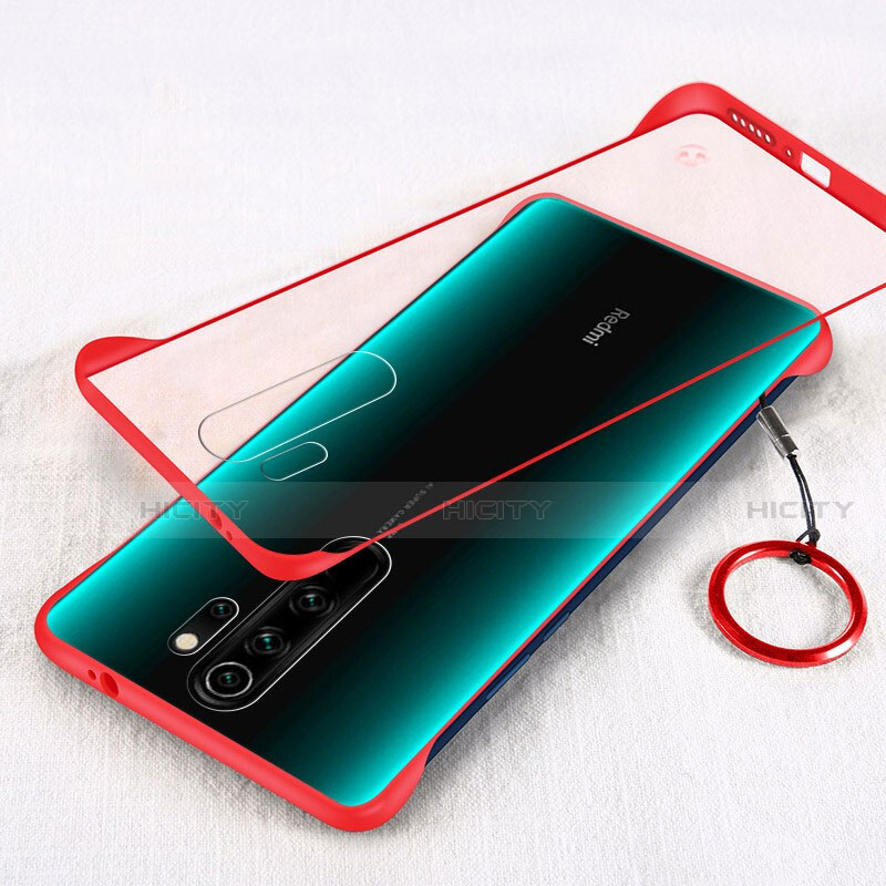 Carcasa Dura Ultrafina Transparente Funda Mate para Xiaomi Redmi Note 8 Pro Rojo