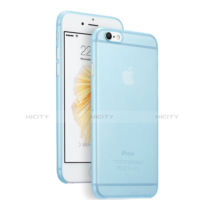 Carcasa Dura Ultrafina Transparente Mate para Apple iPhone 6 Plus Azul Cielo