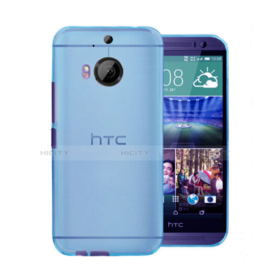Carcasa Dura Ultrafina Transparente Mate para HTC One M9 Plus Azul