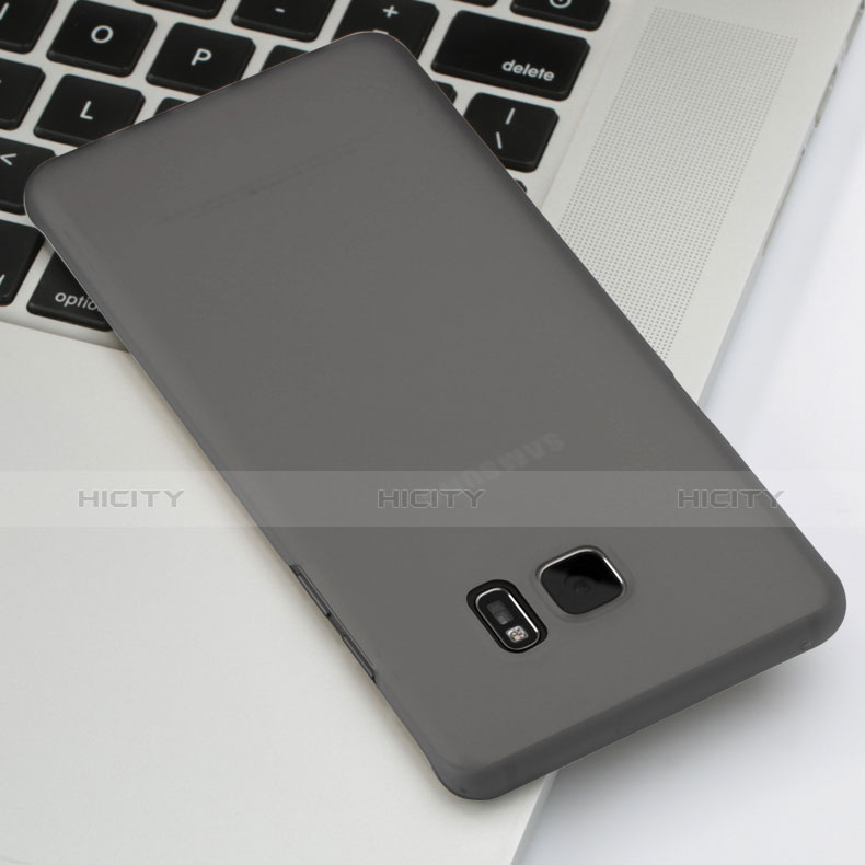 Carcasa Dura Ultrafina Transparente Mate para Samsung Galaxy Note 7 Negro