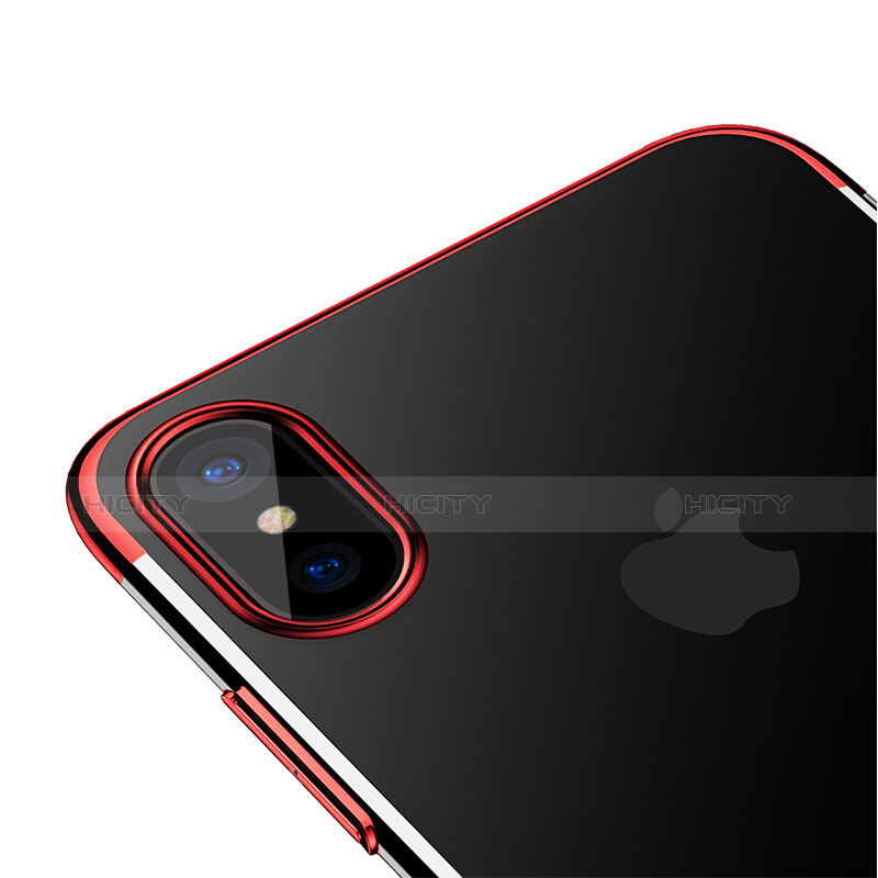 Carcasa Dura Ultrafina Transparente para Apple iPhone Xs Rojo