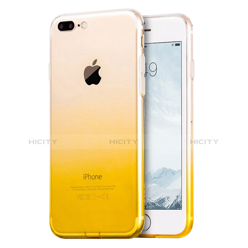 Carcasa Gel Ultrafina Transparente Gradiente G01 para Apple iPhone 8 Plus Amarillo
