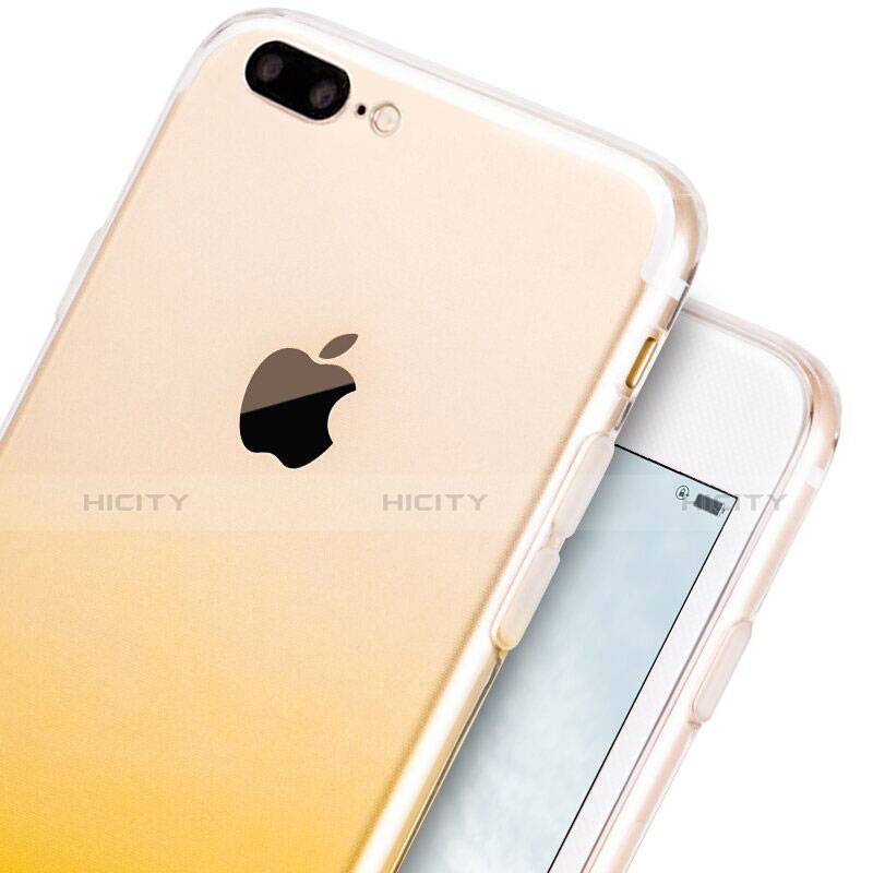 Carcasa Gel Ultrafina Transparente Gradiente G01 para Apple iPhone 8 Plus Amarillo