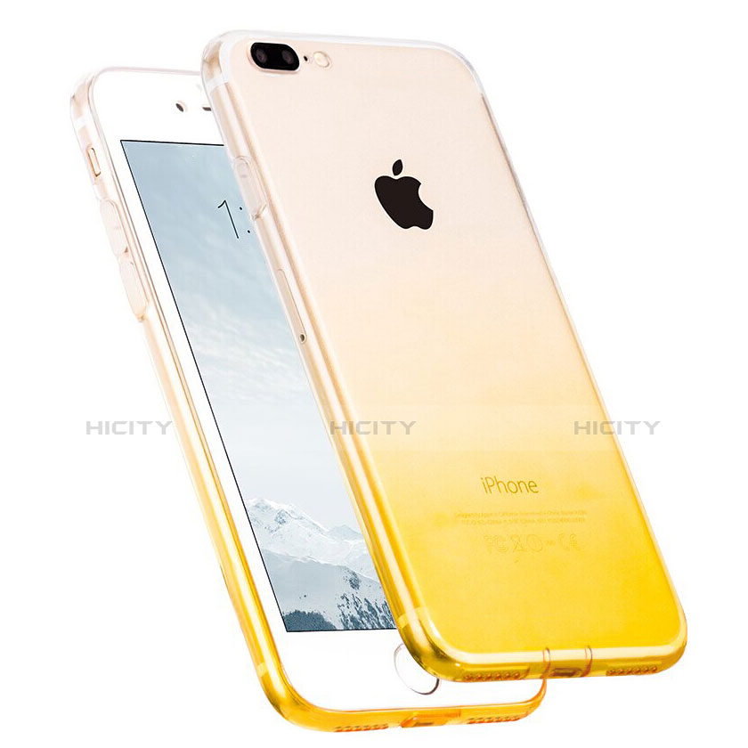 Carcasa Gel Ultrafina Transparente Gradiente G01 para Apple iPhone 8 Plus Amarillo