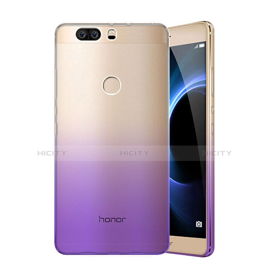 Carcasa Gel Ultrafina Transparente Gradiente para Huawei Honor V8 Morado