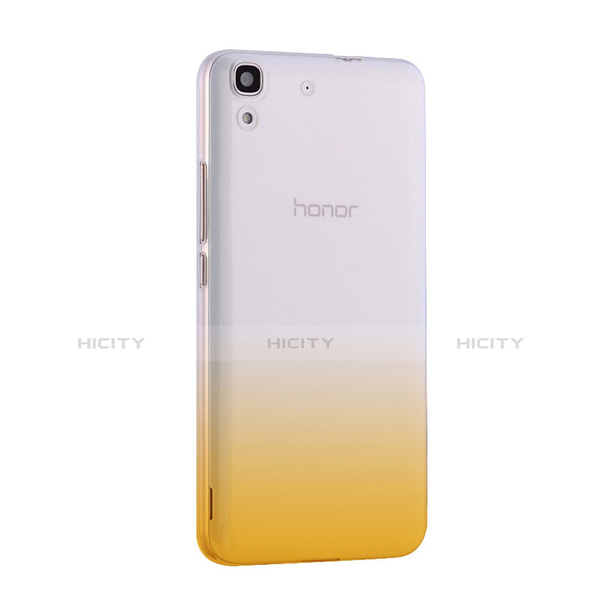 Carcasa Gel Ultrafina Transparente Gradiente para Huawei Y6 Amarillo