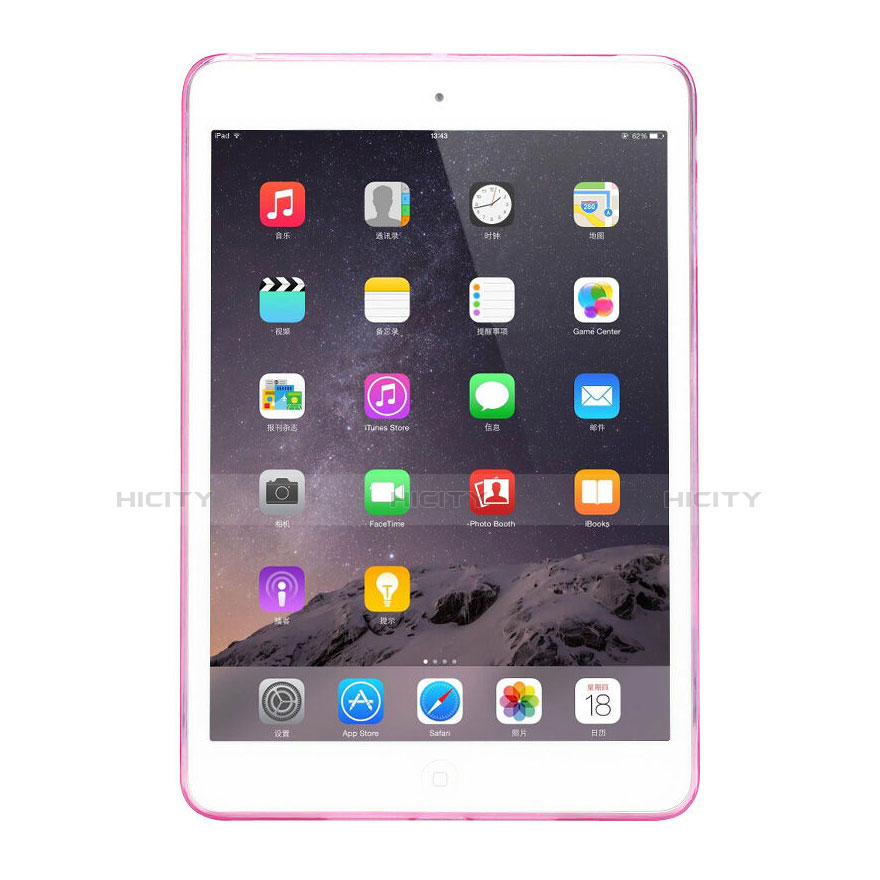 Carcasa Gel Ultrafina Transparente para Apple iPad Mini 3 Rosa