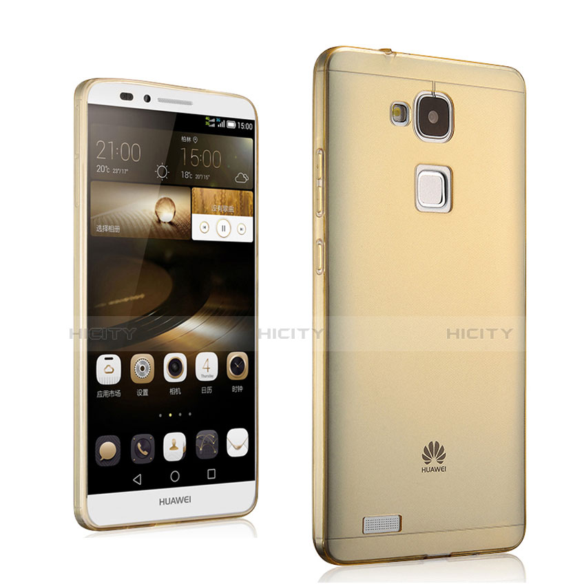 Carcasa Gel Ultrafina Transparente para Huawei Mate 7 Oro