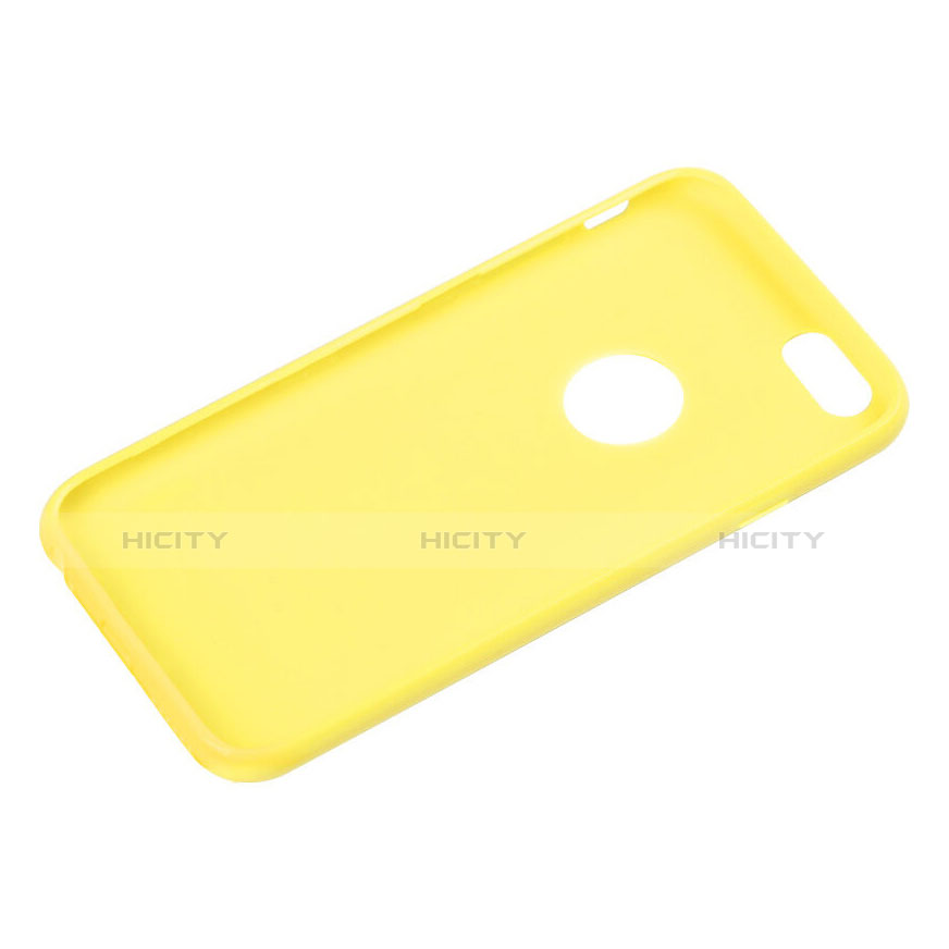 Carcasa Silicona Goma con Agujero para Apple iPhone 6S Amarillo