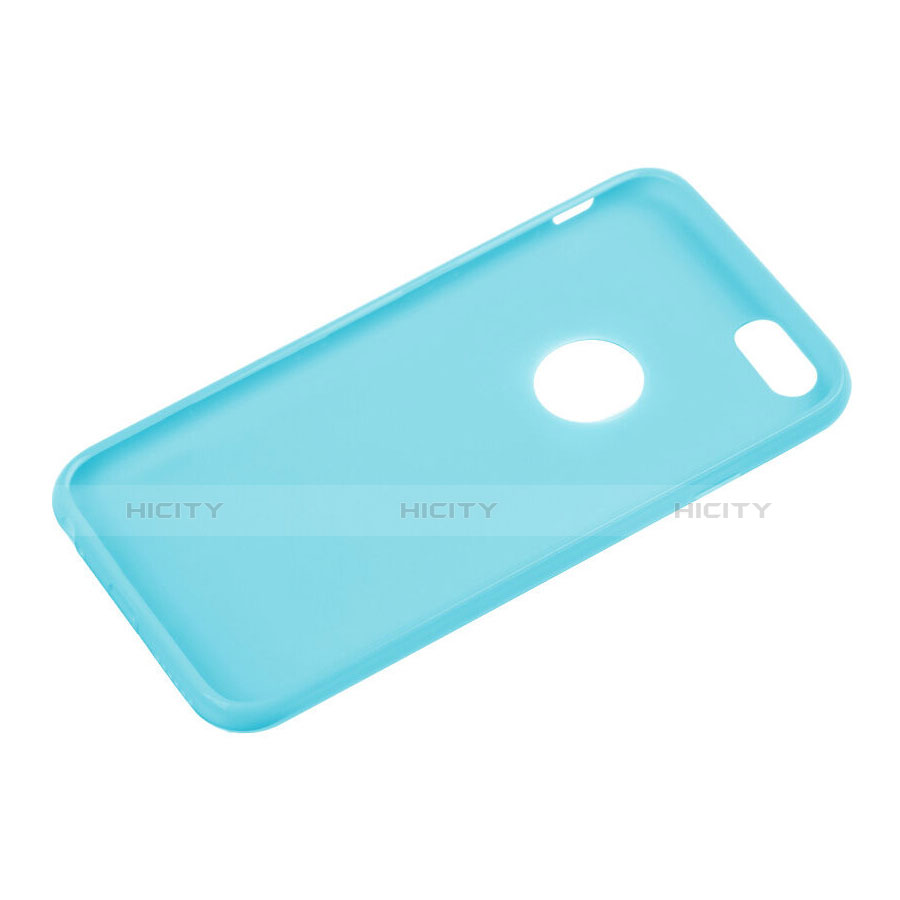 Carcasa Silicona Goma con Agujero para Apple iPhone 6S Azul Cielo