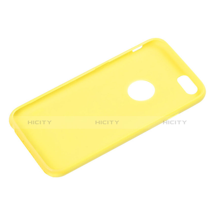 Carcasa Silicona Goma con Agujero para Apple iPhone 6S Plus Amarillo