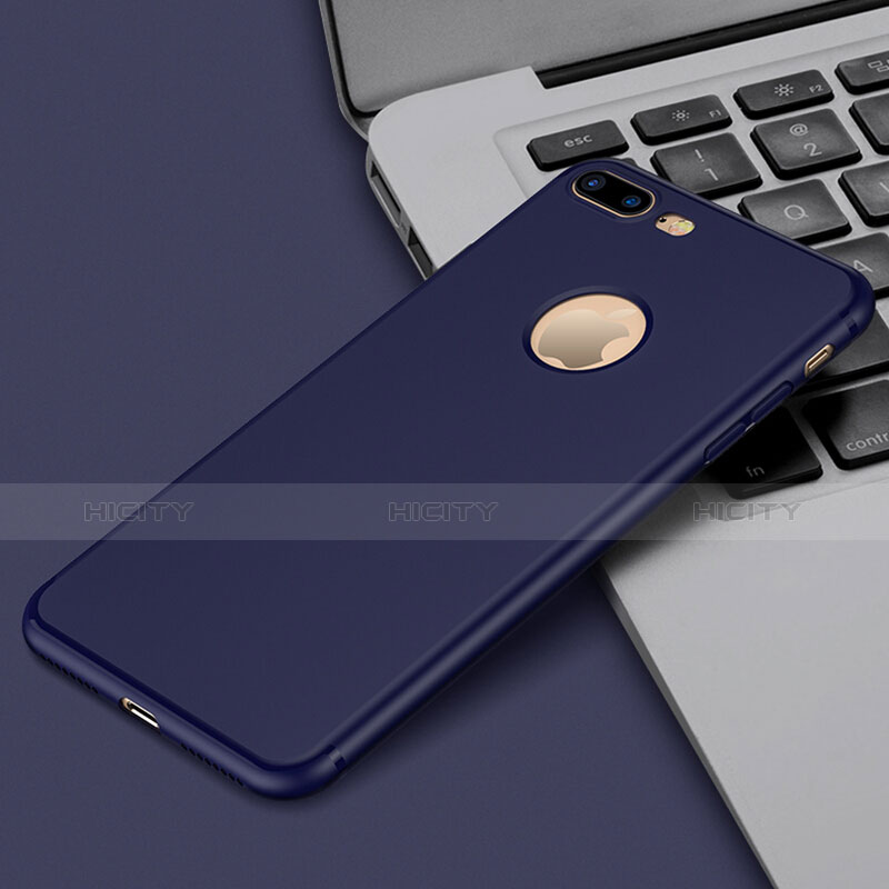 Carcasa Silicona Goma con Agujero para Apple iPhone 8 Plus Azul